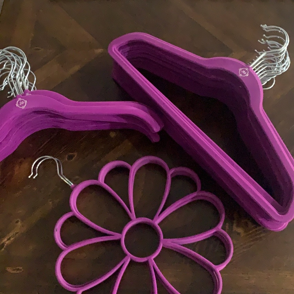 Joy Mangano felt hangers with some fading wear shades of orchid silver hardware - Picture 5 of 5